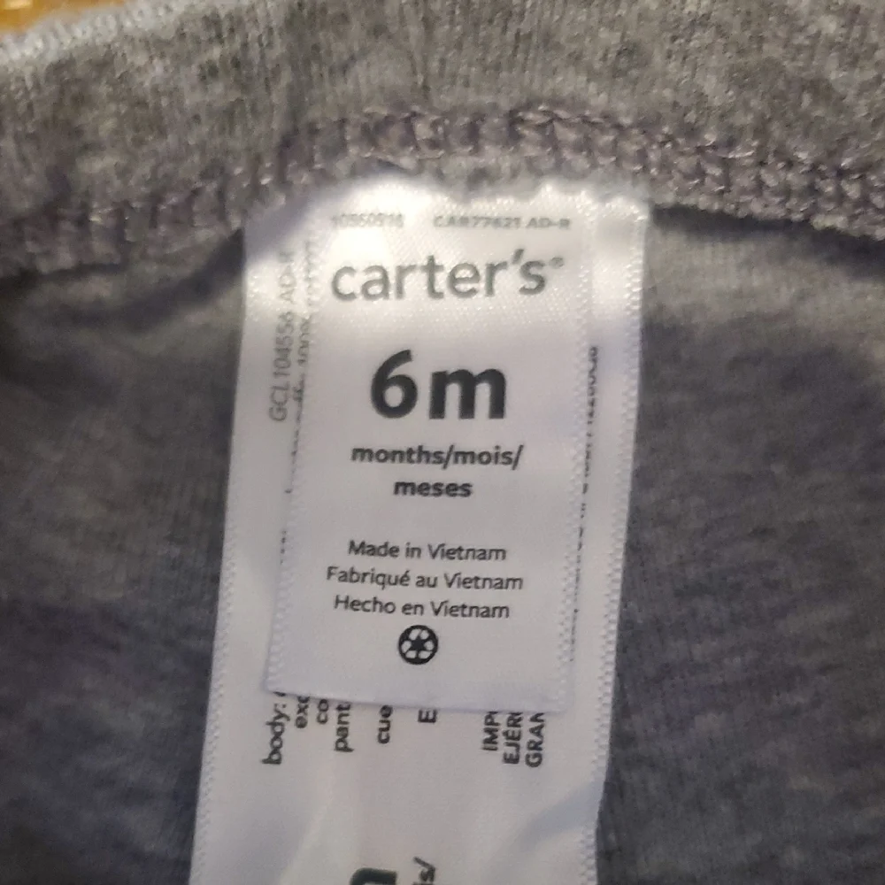 🐻 Carter's Gray Leggings with Pink Puppy Details